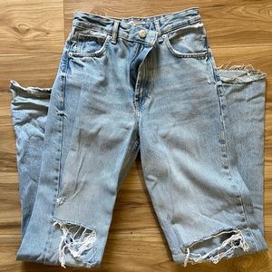 Zara Full Length Ripped Jeans